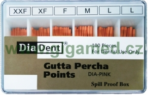 Dia-Pink Type, Special gutta percha points, 20 mm, pkg. of 100 points