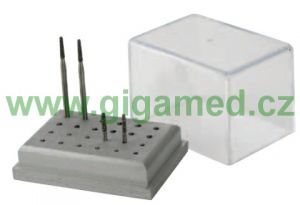 Bur block Type C  with plastic cover,  for 12 RA  low speed burs & 12 FG high speed burs, 