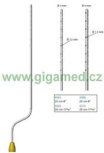 Sterilisable liposuction cannula - 30 cm,  Ø 4 mm, 30 holes, bayonet / Thigh / Shank