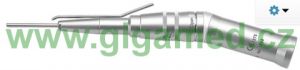 Angled surgical handpiece 1:1, with quick tool clamping for shank Ø 2.35 mm, FG, L = 125 mm, sterilizable, external cooling (to use with 50´000 rpm motor)