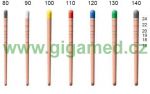 Standardní gutaperčové čepy DiaDent - milimetrově značené s oblou špičkou - ve velikostech/šířce 08 až 140 a sortimentech 15 až 140