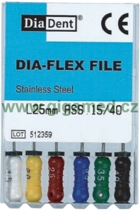 K-Files - Flexi (SS) - Dia-Flex File - Flexibilní K-File - nerez.ocel - ruční sada - 31 mm