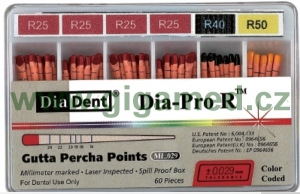 Dia-ProR - Reciproc - speciální milimetrově značené gutaperčové čepy, bal. 60 ks