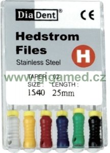 H-Files (SS) - pilníky nerez.ocel (stainless steel) - ruční sada - 25 mm