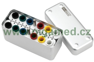  Hliníkový malý COMBI endobox typ B pro Endo nástroje a gutaperčové a papírové čepy 