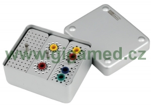  Hliníkový střední COMBI endobox pro Endo nástroje a čepy, s vložkami C, D, E 